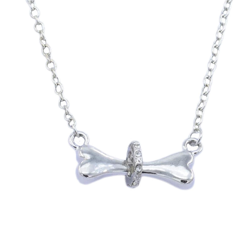 Jewelry Simple Diamond-studded Dog Bone Necklace