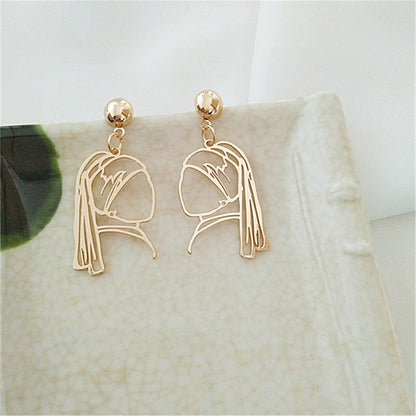 Female Face Dangle Earrings Jewelry Accessories Girls Fashion Accessory