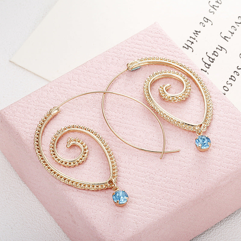 Shell Swirl Drop Ear Fashion Earrings for Women Party Jewelry Gift