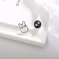 Mismatched White Rabbit Stud Earrings Women Jewelry Mom Gift Everyday Wear