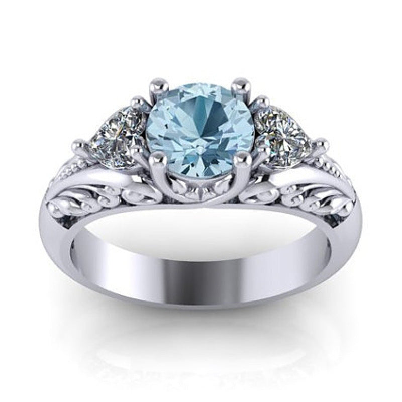 Diamond ring wish hot selling jewelry new European and American sapphire engagement ring creative couple ring