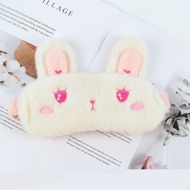 Plush Sweet And Cute Hair Band Girly Heart Shading Bunny Eye Mask