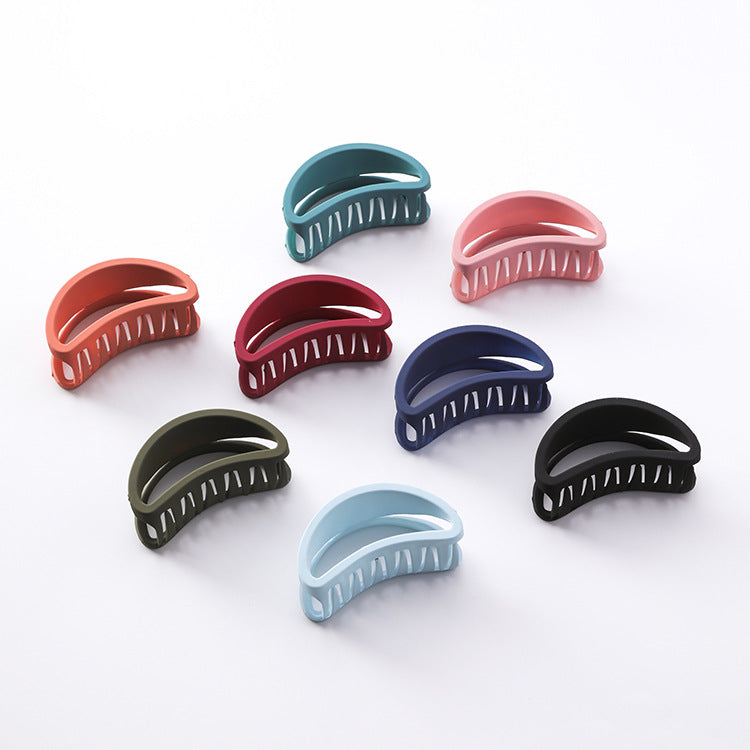 Korean style simple versatile grip sanding hollow curved hair catch half catch ponytail clip bath hairpin card