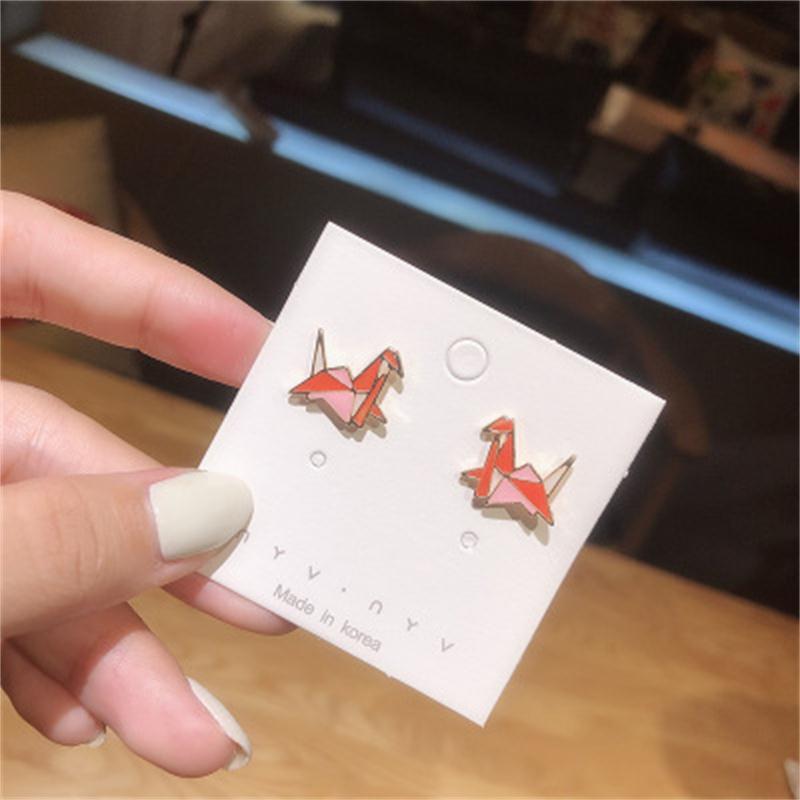 Paper Bird Stud Earrings Women Fashionable Luxurious Earrings Jewelry