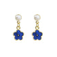 Blue Flower Drop Earrings Cute Dangle Earrings Women Jewelry Gift for Her