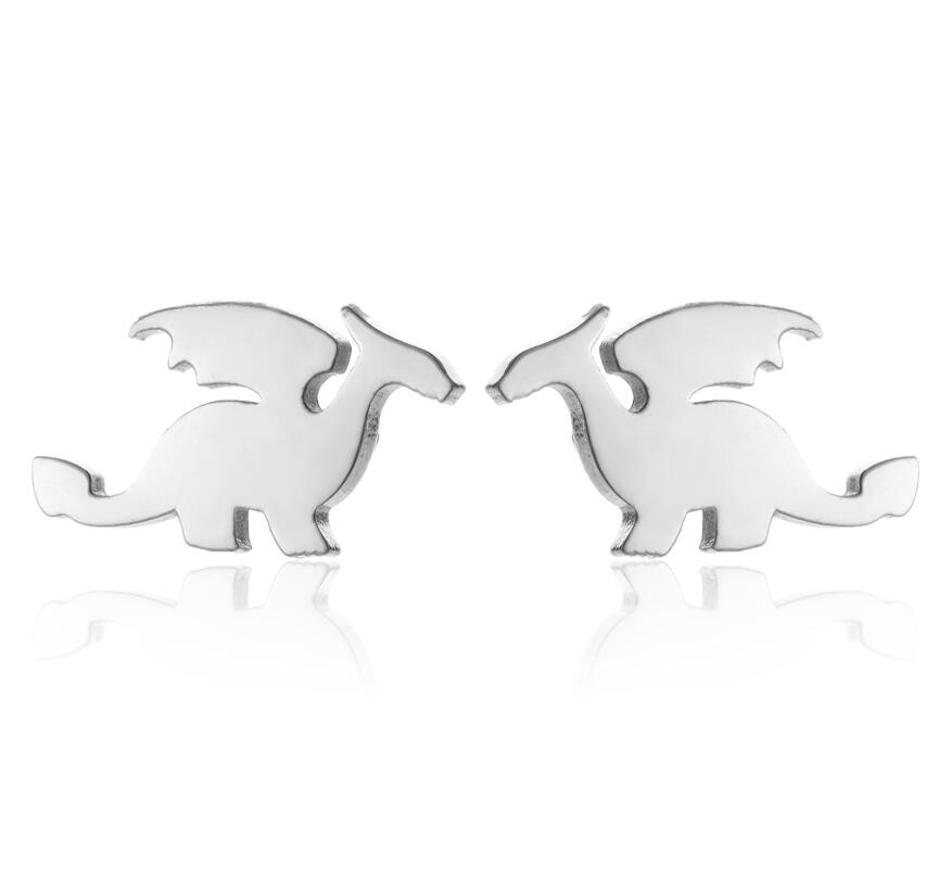 Dragon Stud Earrings Small Cute Earing Jewelry Stainless Steel Cartoon Studs Gifts Fashion Party Accessories