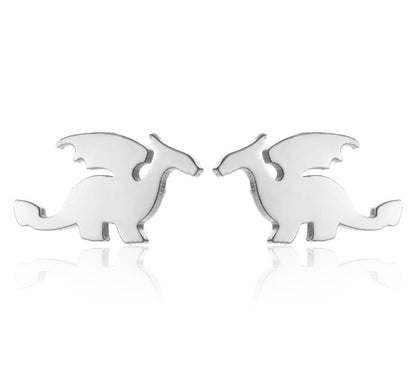 Dragon Stud Earrings Small Cute Earing Jewelry Stainless Steel Cartoon Studs Gifts Fashion Party Accessories