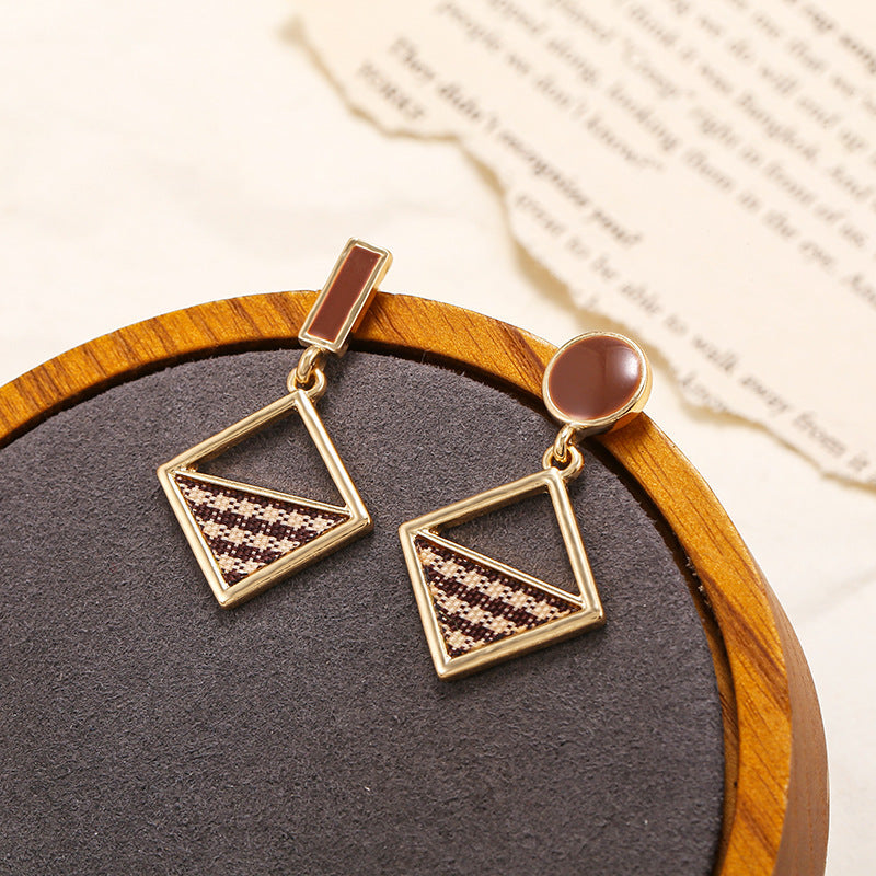 Brown Geometric Drop Ear Dangle Fashion Earrings for Women Party Jewelry Gift