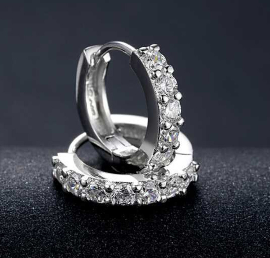 Gemstone Hoop Earrings Dangle Women Fashion Jewelry Gift for Her