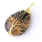 Natural Stone Pendant Gold Color Wire Wrap Gem