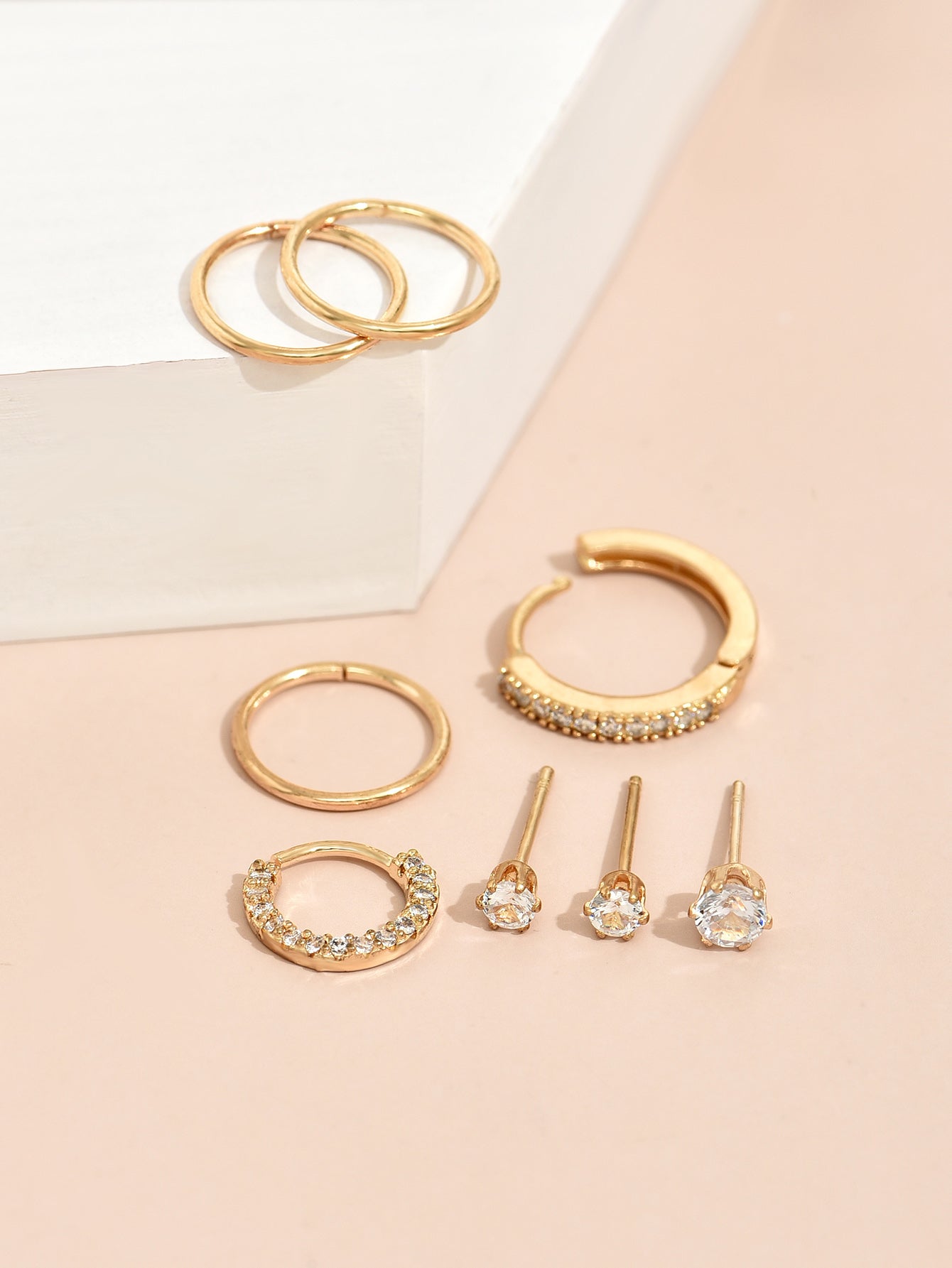 8pcs Set Ear Cuff and Studs Earrings Women Jewelry Gift for Her Accessories