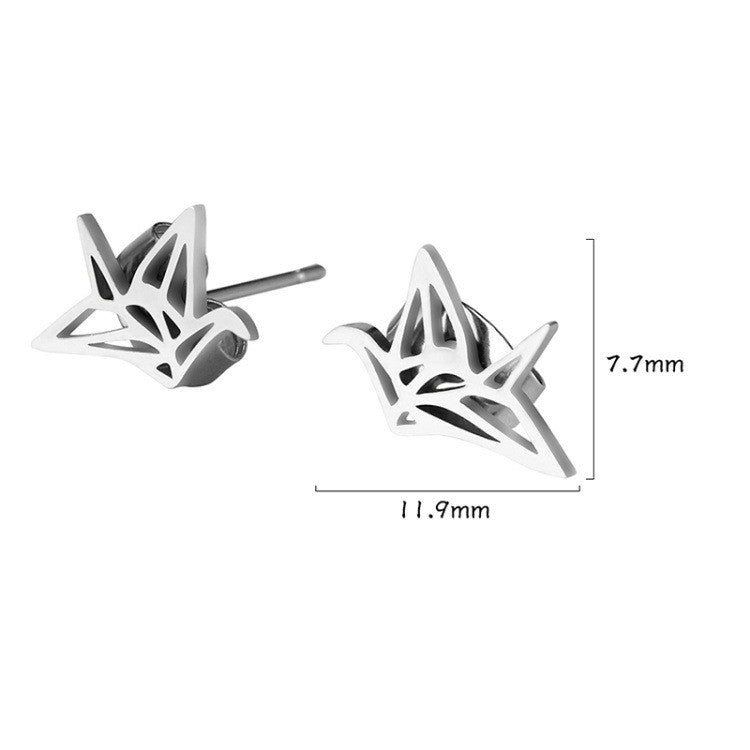 Origami Stud Earrings for Girls Women Stud Jewelry Gift Accessories