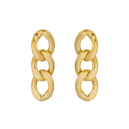 Flat Chain Rings Drop Dangle Earrings Women Jewelry Gift for Her Accessories