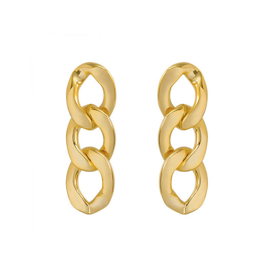Flat Chain Rings Drop Dangle Earrings Women Jewelry Gift for Her Accessories