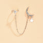 Moon Star Ear Stud Ear Cuff Earrings Cute Dangle Earrings Women Jewelry Gift for Her
