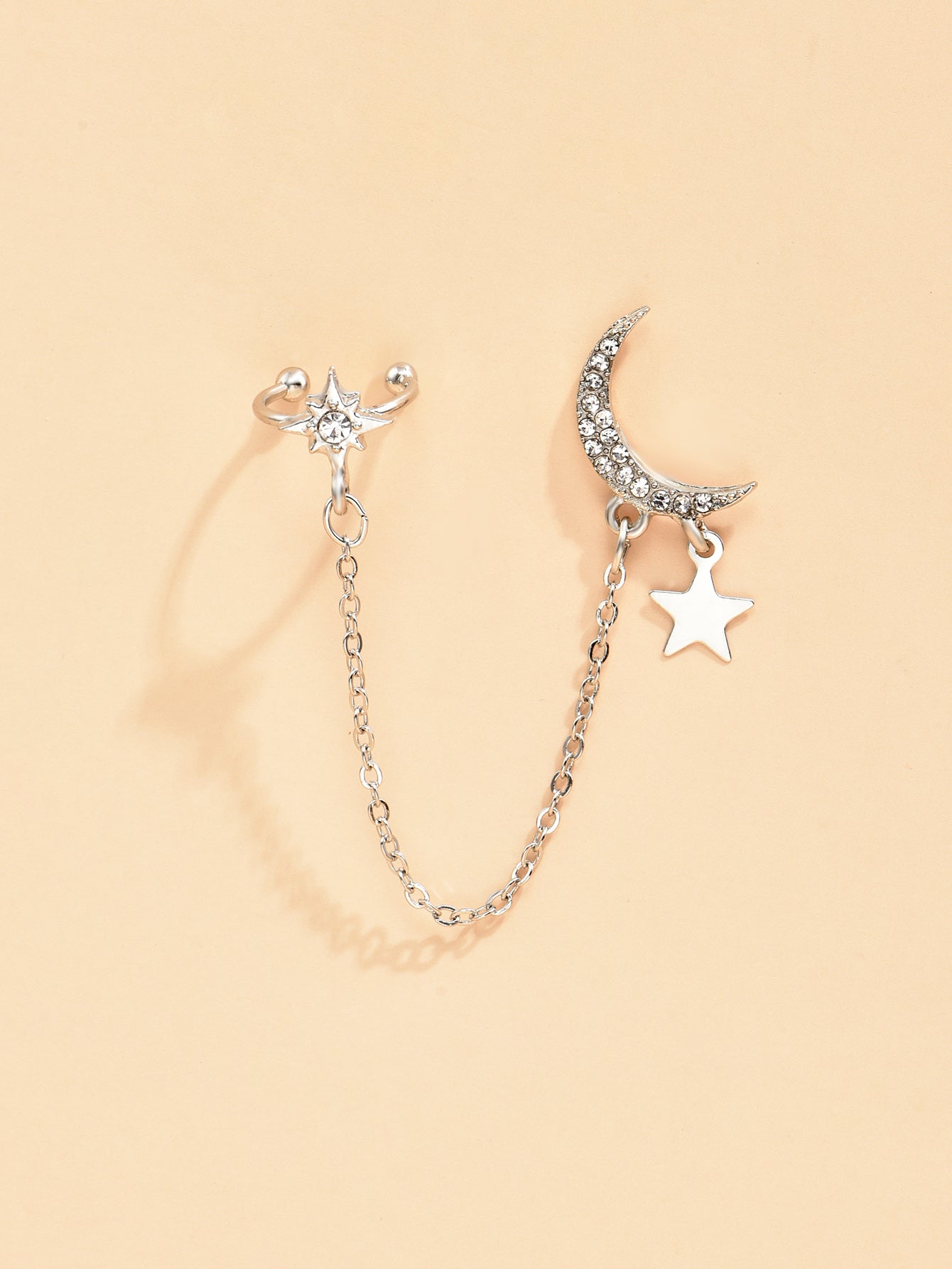 Moon Star Ear Stud Ear Cuff Earrings Cute Dangle Earrings Women Jewelry Gift for Her