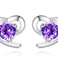 S925 sterling silver Japanese and Korean women's amethyst earrings Crown chrysanthemum dolphins zircon earrings hypoallergenic earrings