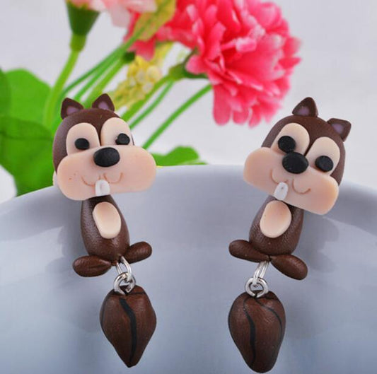 Squirrel Stud Earrings Women Jewelry Mom Gift Everyday Wear Earrings