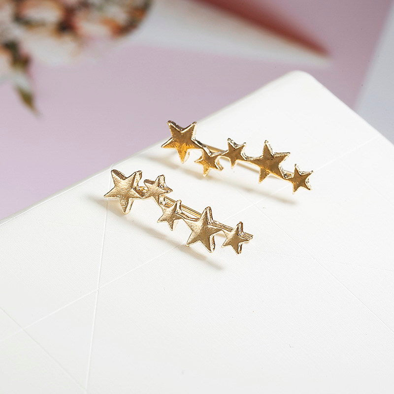 Exquisite creative five-pointed star ear bone clip earrings for girls accessories