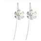 Silver Plated Long Flower Earrings