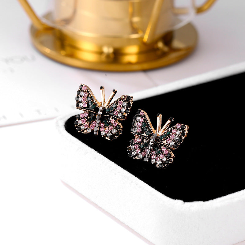 Gemstone Butterfly Studs Earring Exquisite Fashion Earrings For Women