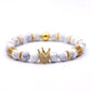 Natural stone micro crown inlaid copper bracelet white Zircon Bracelet beads bracelet Jewelry Trade electricity supplier sourcing