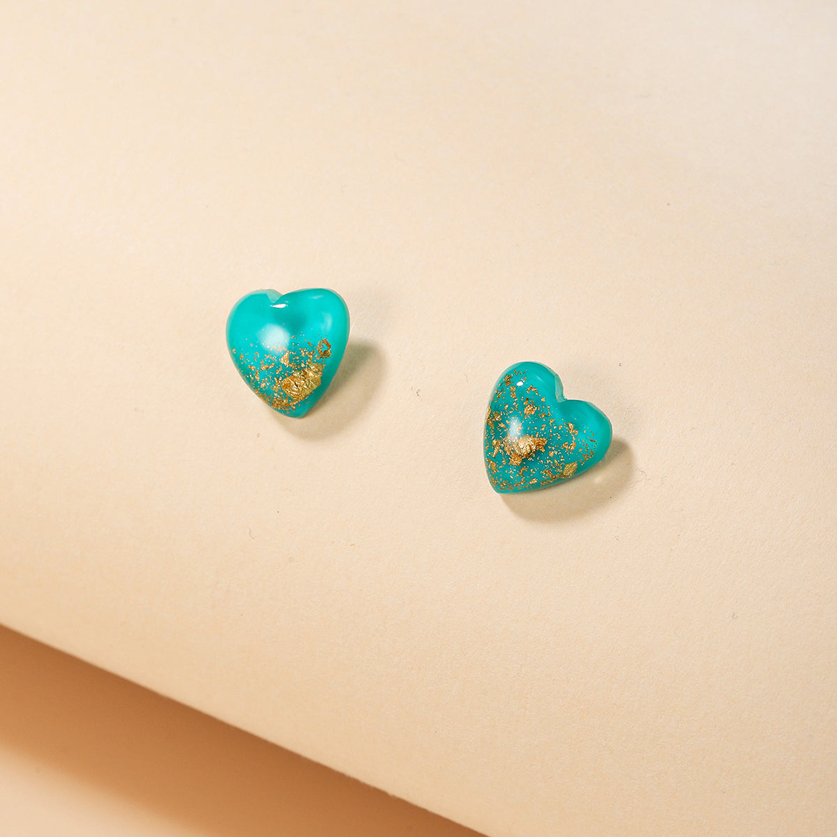 Green Heart Stud Earrings Female Girl Fashion Earrings Birthday Holiday Gifts
