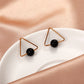 Temperament Simple Triangle Pearl Earrings Niche Design Sense Geometry