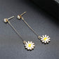 Simple Elegant Flower Ear Line Long Earrings For Women Fashion Jewelry Sweet Drop Pendientes Mujer Moda