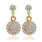 The bride jewelry two piece Necklace Earrings Set Round Diamond Jewelry Set Gold Jewellery Set