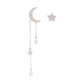 Asymmetrical Star Moon Tassel Sterling Silver Stud Girl