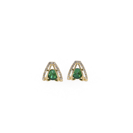 Green Crystal Ear Studs Earrings Cute Dangle Earrings Women Jewelry Gift for Her