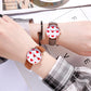 PU leather alloy bracelet watch