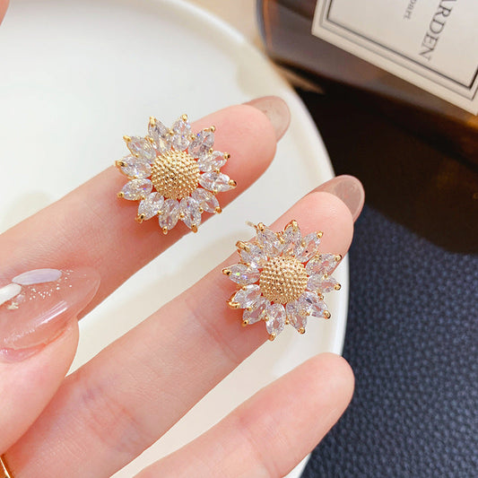 Sunflower Stud Earrings Fashion Jewelry for Girls Women Gift Accessories