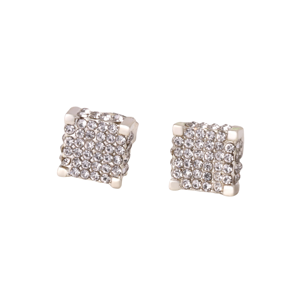 Rhinestone Geometric Design Stud Earrings for Women Girls Ear Studs Jewelry Gift