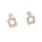 Rhinestone Decor Square Drop Stud Earrings for Women Girls Ear Studs Jewelry