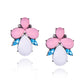 Pink Blue White Crystal Studs Earrings Special Gift for Women Girl Fashion