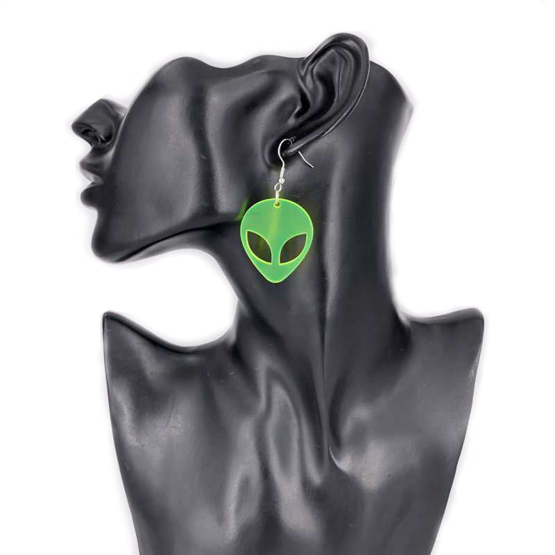 Green Alien Dangle Earrings Jewelry Accessories Girls Fashion Accessory