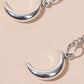 Chain Moon Ear Drop Earrings Dangle Women Fashion Jewelry Gift for Her