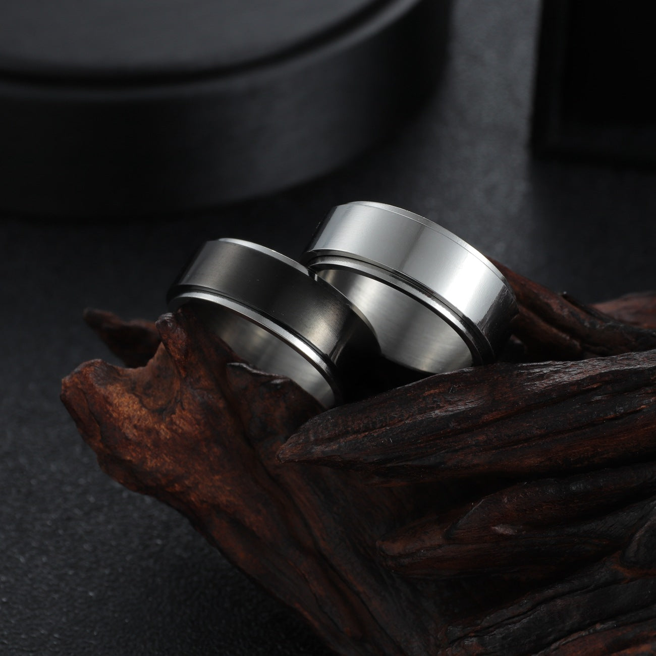 Width Titanium Steel Rotating Men's Ring