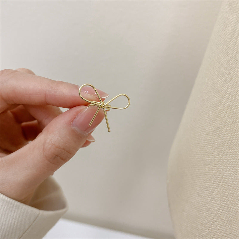 Metal Bow Cuff Dangle Fashion Earrings for Women Stylish Party Jewelry Gift