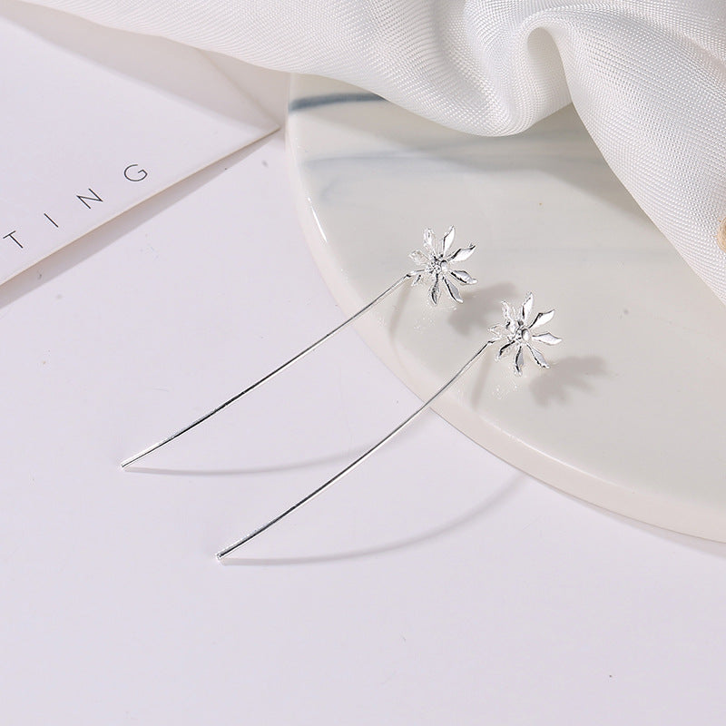 Flower Stem Stud Earrings Women Jewelry Mom Gift Everyday Wear Earrings