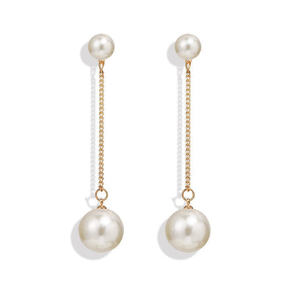 Simple Faux Pearl Earrings Dangle Gift for Her Jewelry Accessories Girls Fashion