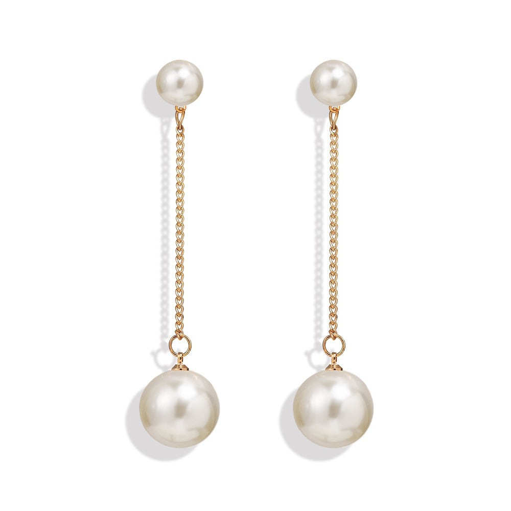 Simple Faux Pearl Earrings Dangle Gift for Her Jewelry Accessories Girls Fashion