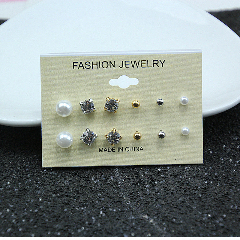 6pairs Mixed Color Stud Earrings for Women Girls Fashion Earrings Piercing