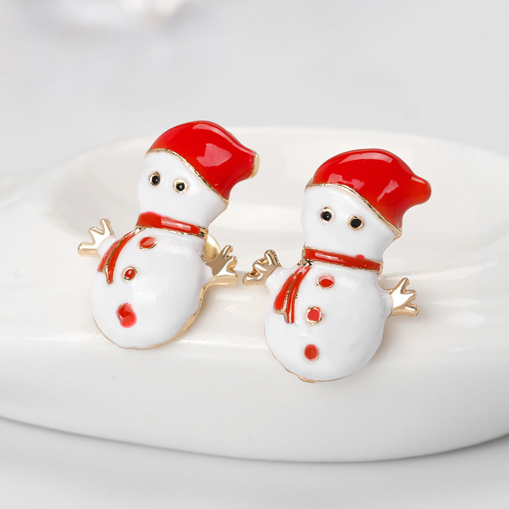 Snowman Stud Earrings Fashion Women Female Earrings Piercing Jewelry