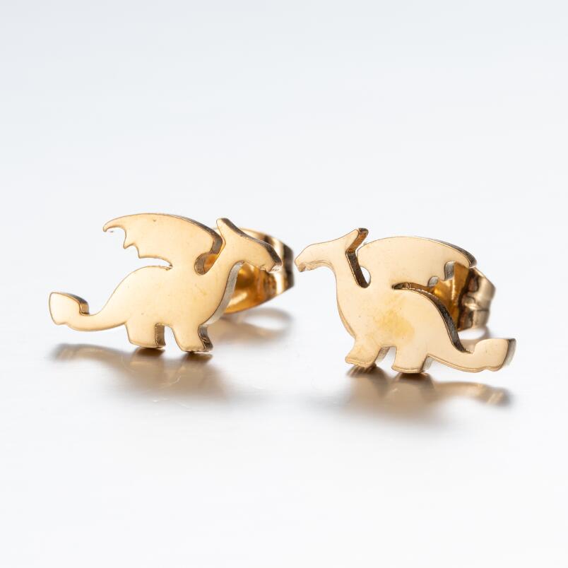 Dragon Stud Earrings Small Cute Earing Jewelry Stainless Steel Cartoon Studs Gifts Fashion Party Accessories