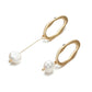 Asymmetric Faux Peal Ear Drop Earrings Dangle Women Fashion Jewelry Gift for Her