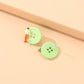 Green Button Stud Earrings Female Girl Fashion Earrings Birthday Holiday Gifts