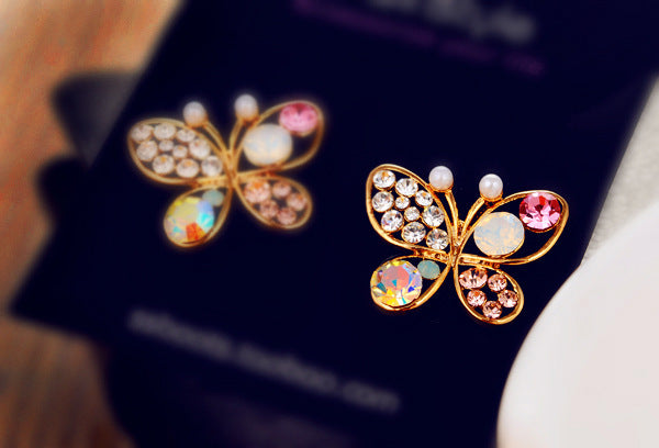 Candy Color Butterfly Stud Earrings Fashion Jewelry for Girls Women Gift